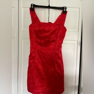 Lucy In The Sky Reese Jacquard Dress in Red